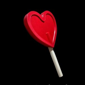 Red Heart-Shaped Hand Fan